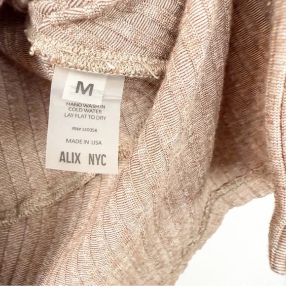 Alix NYC Inez Top In Chestnut Long Sleeve Size Medium Open Front Ribbed Revolve - Picture 6 of 8